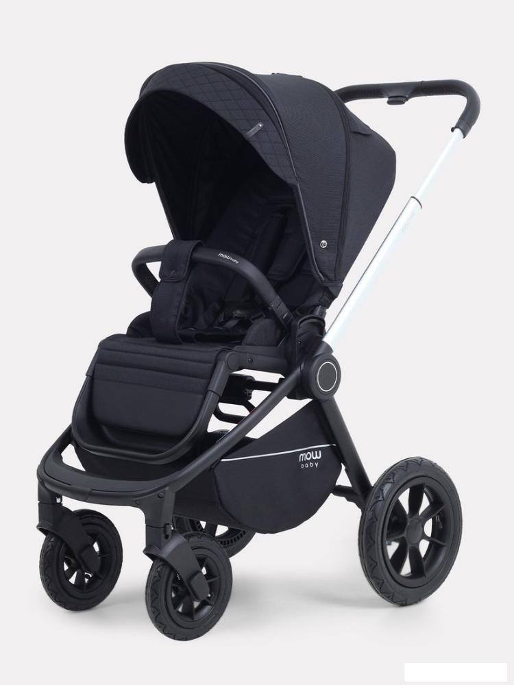 Универсальная коляска MOWbaby Zoom air MB087 (3 в 1, Silver Black)
