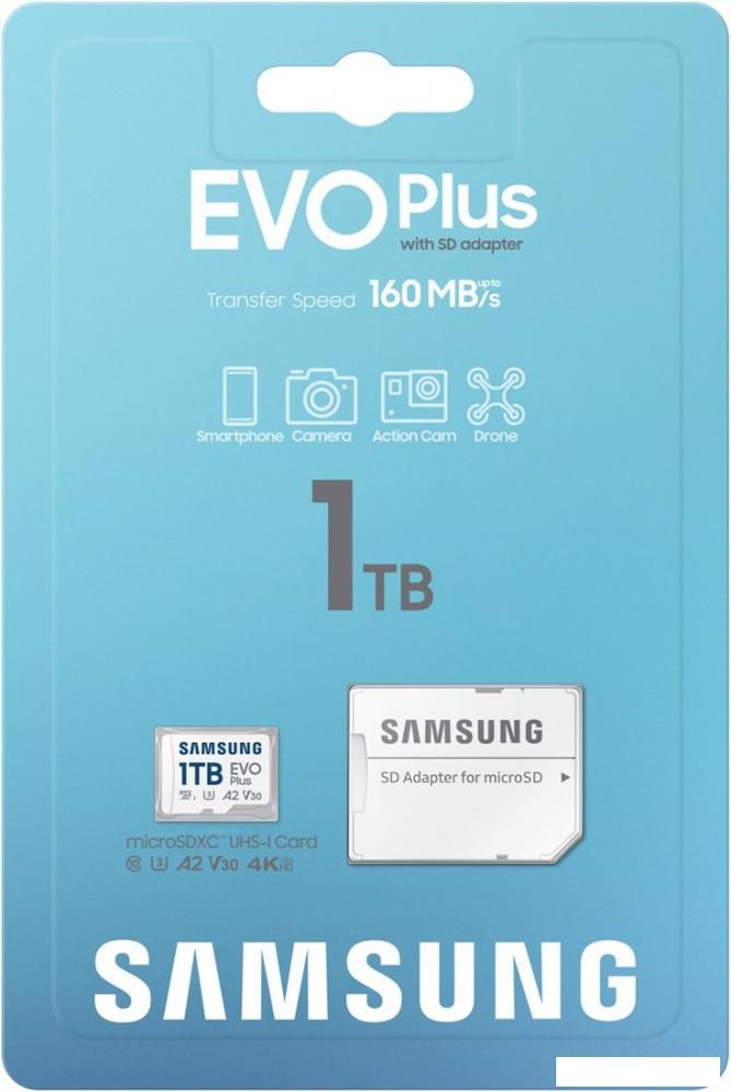 Карта памяти Samsung EVO Plus 2024 microSDXC 1TB (с адаптером)