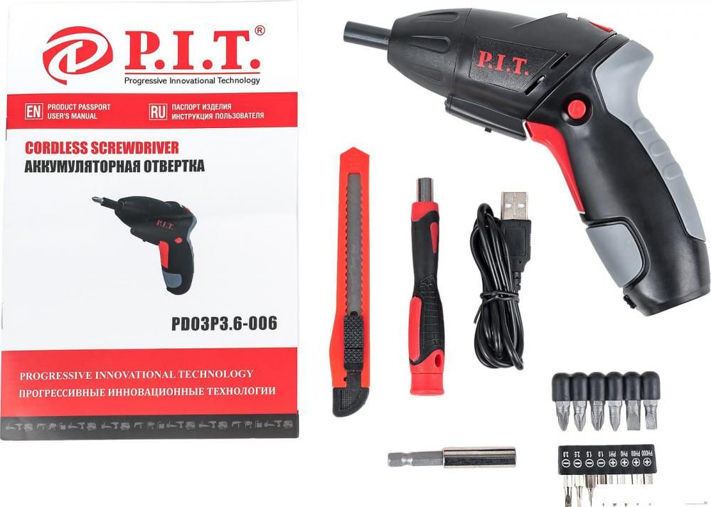 Электроотвертка P.I.T. PD03P3.6-006 (с АКБ)