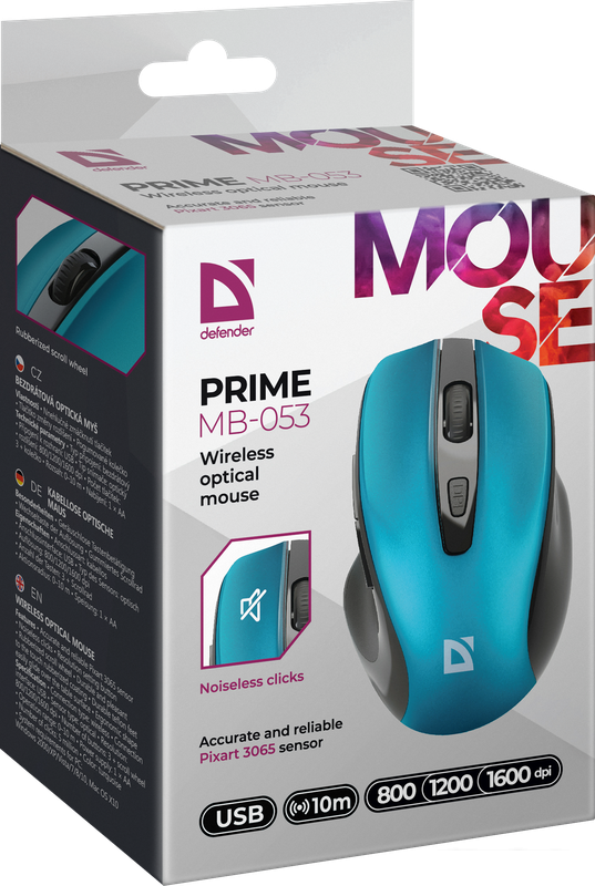 Мышь Defender Prime MB-053 (бирюзовый)