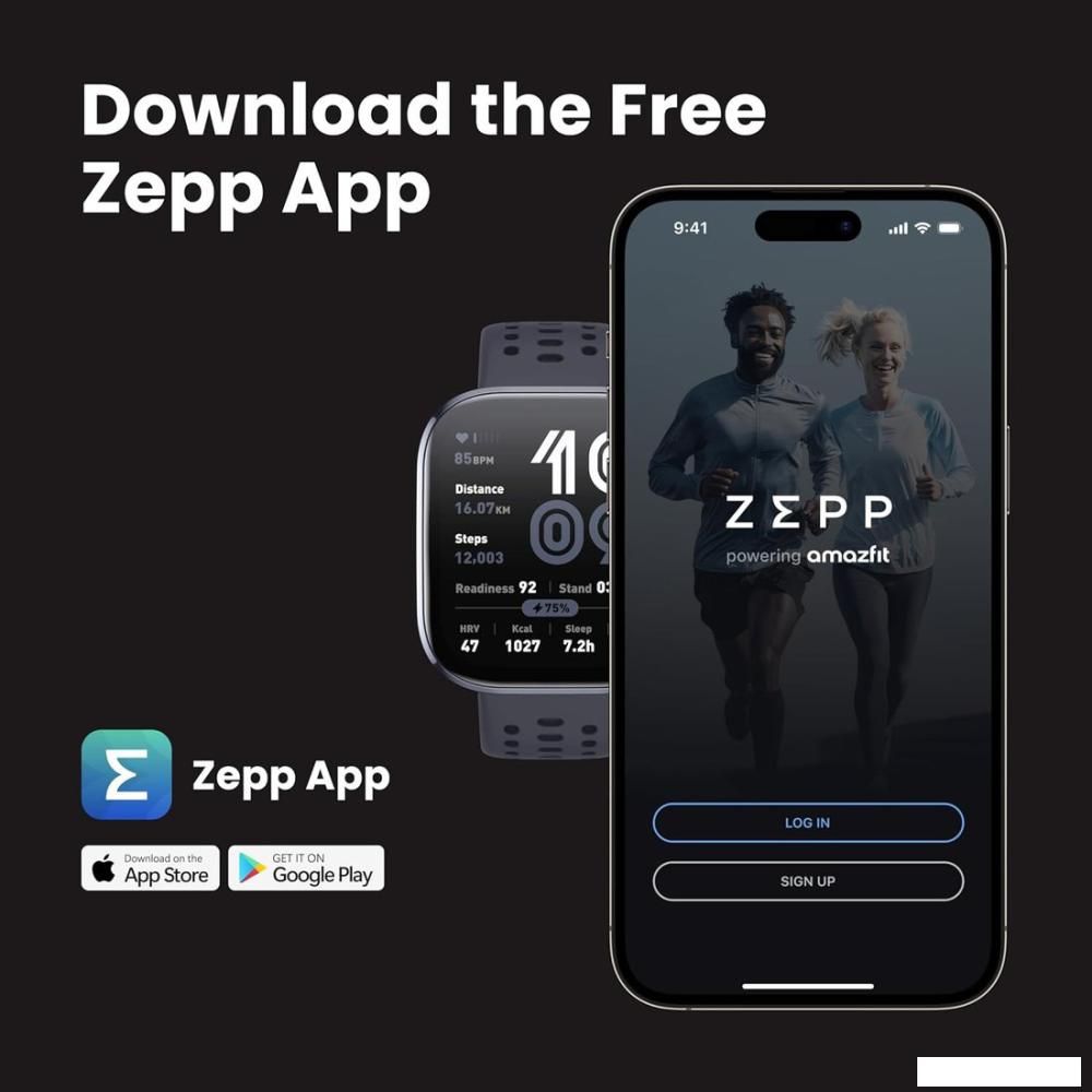 Умные часы Amazfit Bip 6 (черный, с черным силиконовым ремешком)