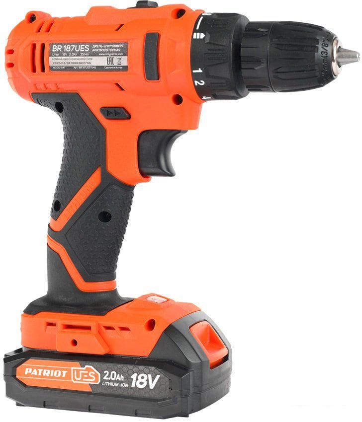 Дрель-шуруповерт Patriot BR 187UES (с 2-мя АКБ, кейс)