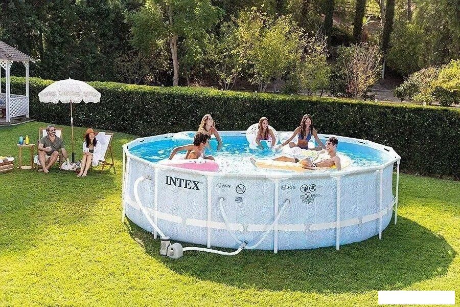Каркасный бассейн Intex Prism Frame Chevron 26746 (488х122)