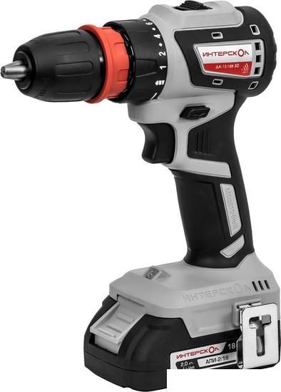 Дрель-шуруповерт Интерскол Комби ДА-13/18В (с 2-мя АКБ, кейс)