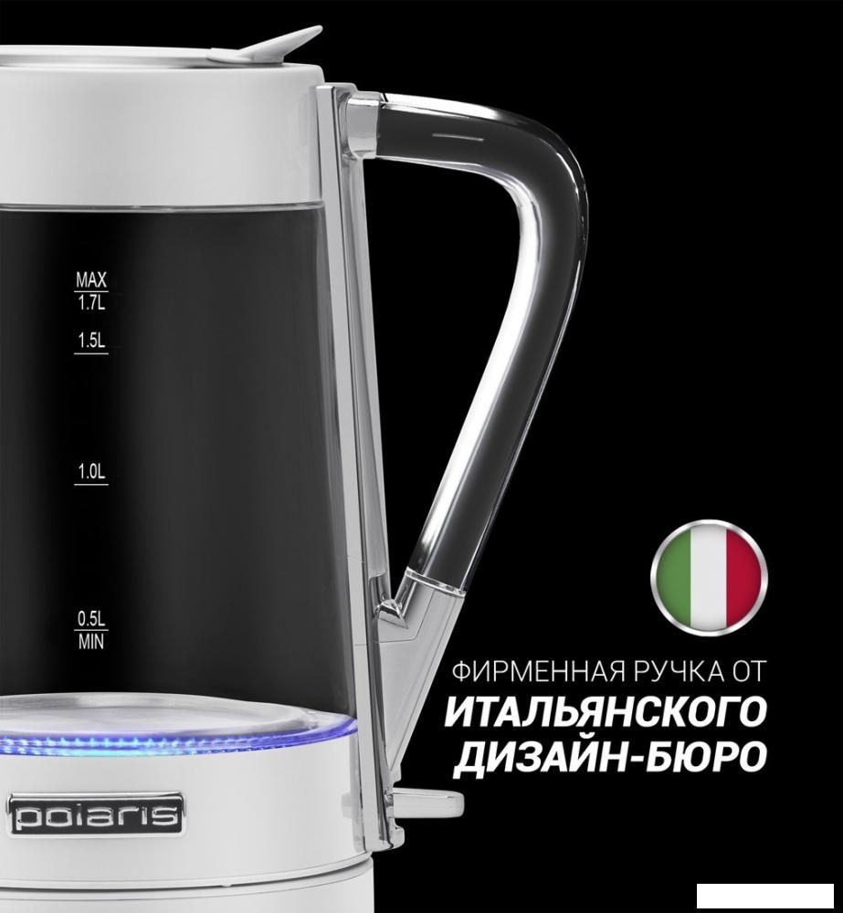 Электрический чайник Polaris PWK 1715CGL Water Way Pro (белый)