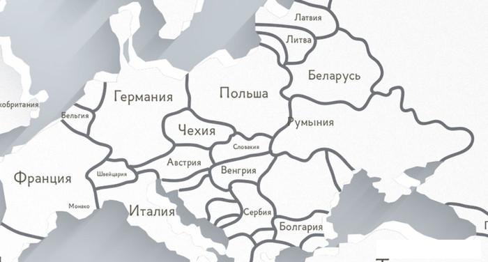 Фотообои ФабрикаФресок Детская карта светлая с воздушными шарами 334265 (400x265)