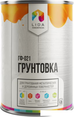 Алкидная грунтовка LIDA ГФ-021 (20кг, светло-серый)