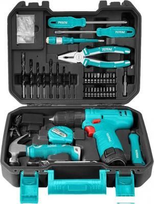 Дрель-шуруповерт Total THKTHP10892 (с 1-м АКБ, кейс, набор оснастки)