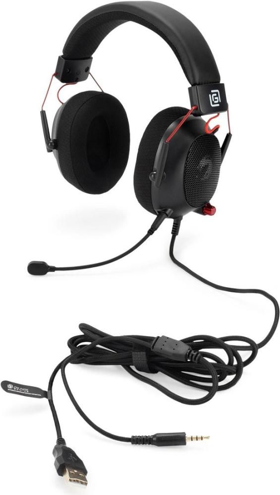 Наушники Оклик HS-L305G (черный/красный)