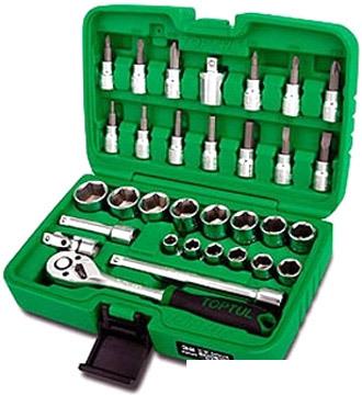 Набор трещотка с головками и битами Toptul GCAI4503 45 предметов