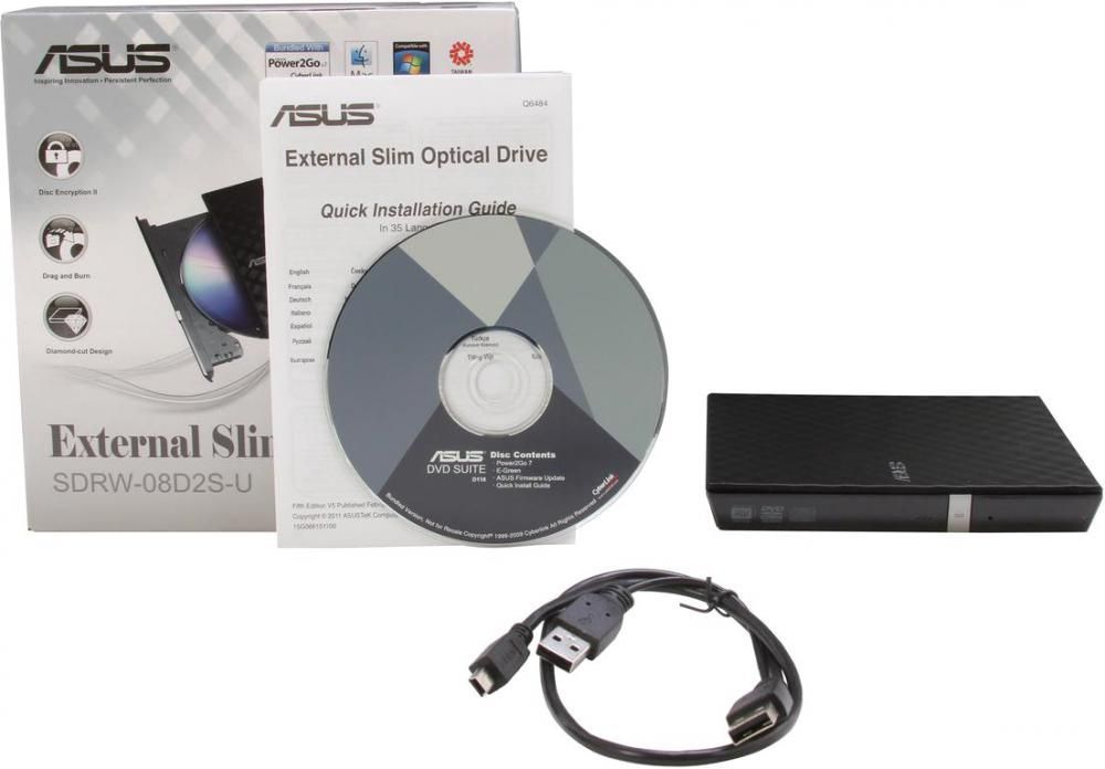 Оптический привод ASUS SDRW-08D2S-U Lite (черный)