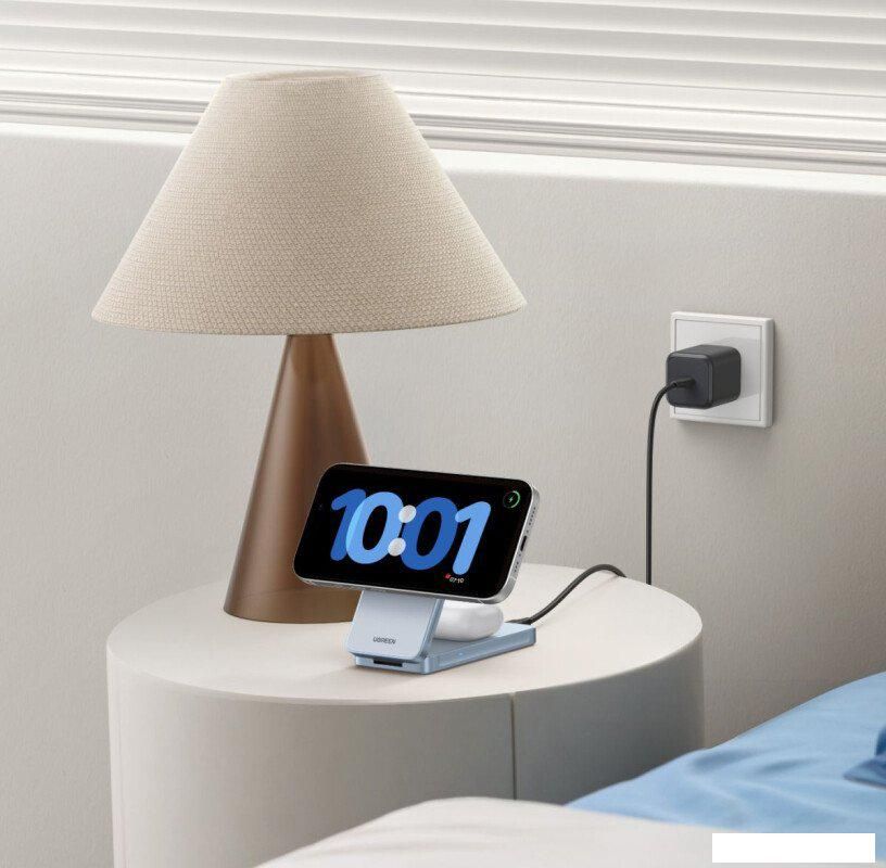 Беспроводное зарядное Ugreen W756 55963 (голубой)