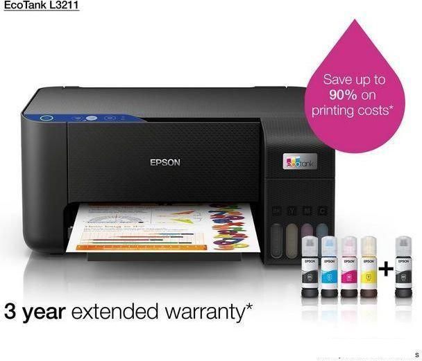 МФУ Epson EcoTank L3211 (ресурс стартовых контейнеров 6500/8100, контейнер 003)