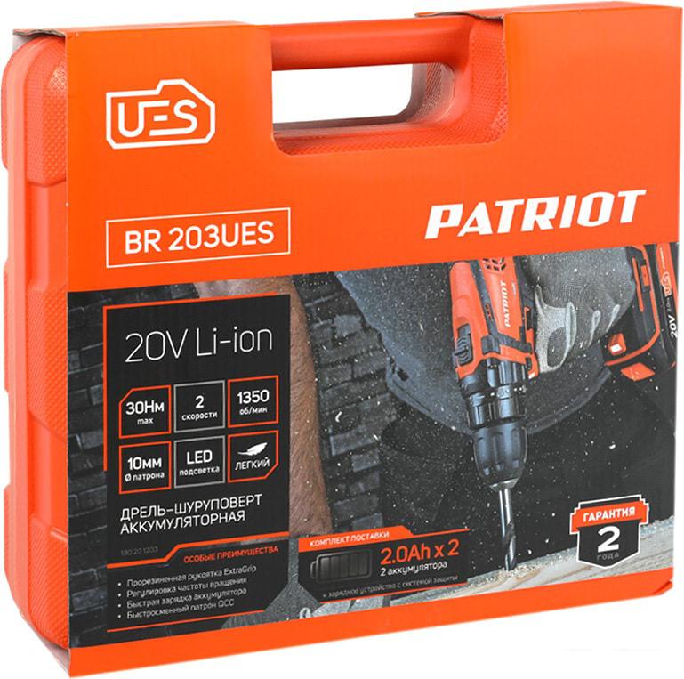 Шуруповерты, гайковерты, электроотвертки Patriot BR 203UES 180201203 (с 2-мя АКБ, кейс)