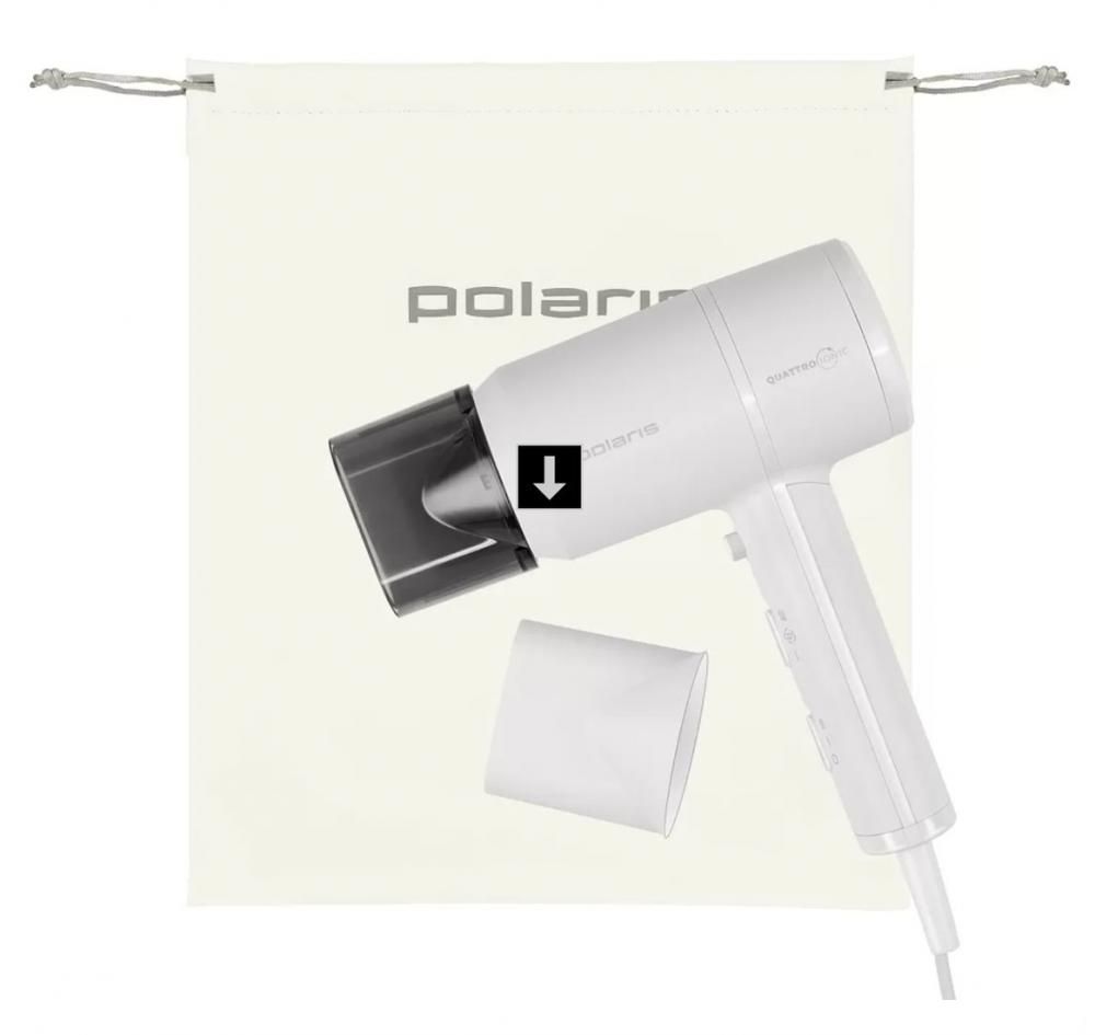 Фен Polaris PHD 2044Ti Quattro Ionic (белый/серый)