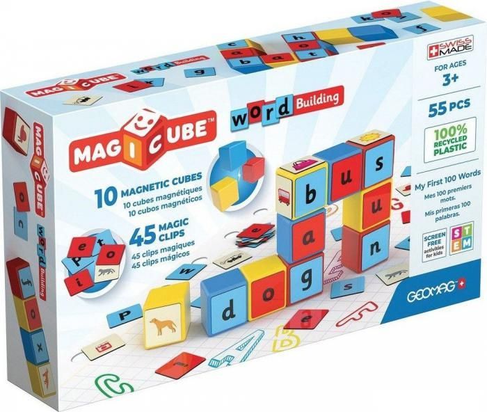 Развивающая игра Geomag Магнитные кубики собираем слова латинский алфавит GM258