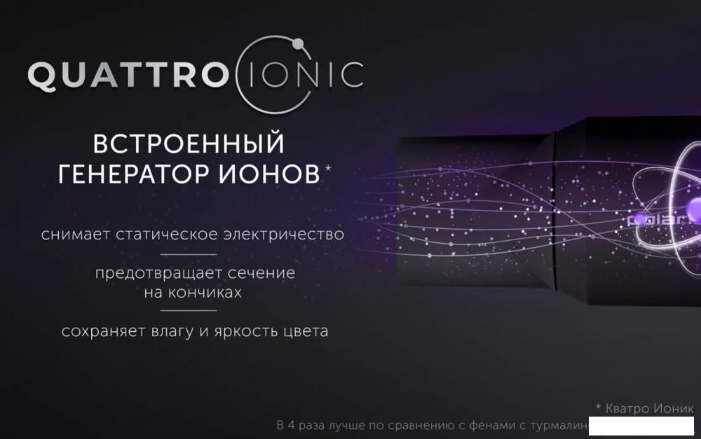 Фен Polaris PHD 2044Ti Quattro Ionic (черный)