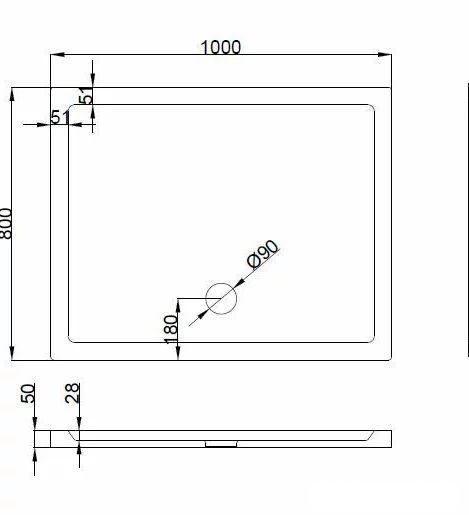 Душевой поддон Koba-SPA 100x80