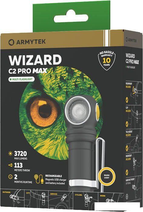 Фонарь Armytek Wizard C2 Pro Max Magnet USB (теплый)