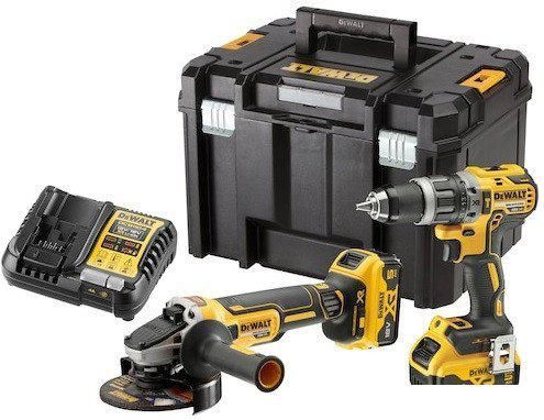 DeWalt DCK2080P2T (шуруповерт, болгарка, 2 АКБ, кейс)