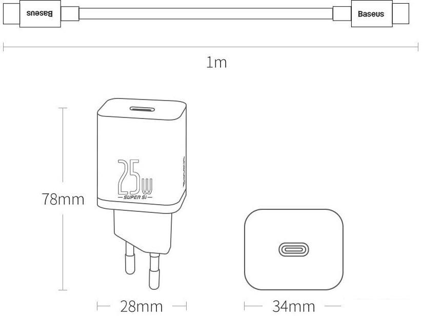 Сетевое зарядное Baseus TZCCSUP-L01