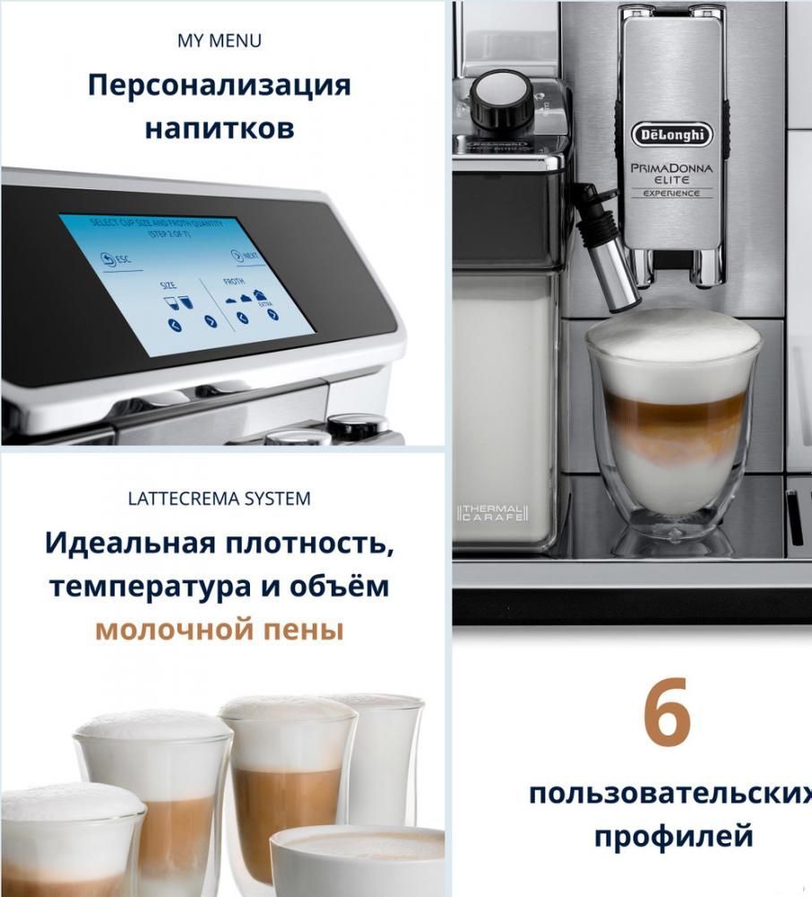 Кофемашина DeLonghi PrimaDonna Elite Experience ECAM 650.85.MS
