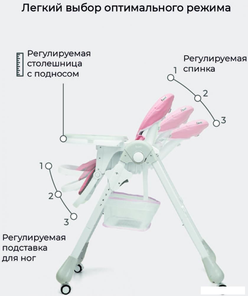 Высокий стульчик Rant Cream RH302 (cloud pink)