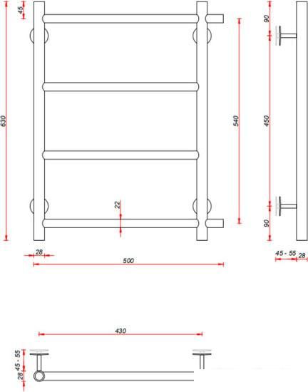 Полотенцесушитель Fincopper FCEB 63x50 (белый)